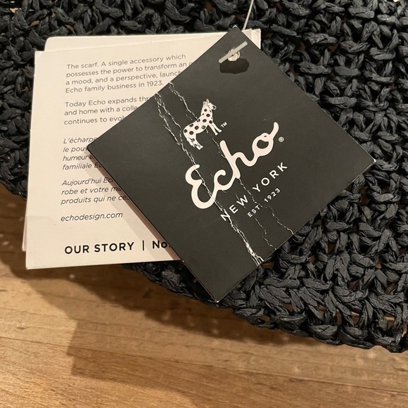 NWT Echo New York Raffia Packable Wide Brim Hat boho summer beach resort wear OS - Picture 5 of 10